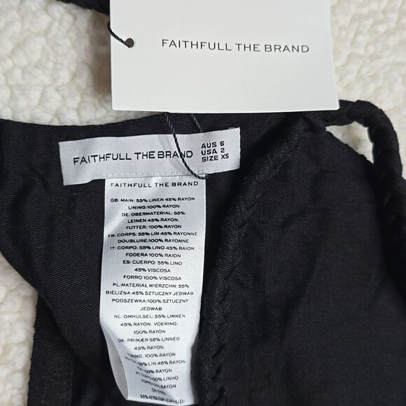 726 NWT FAITHFULL THE BRAND DIONE TOP BLACK SIZE US 2 / XS - Picture 6 of 7